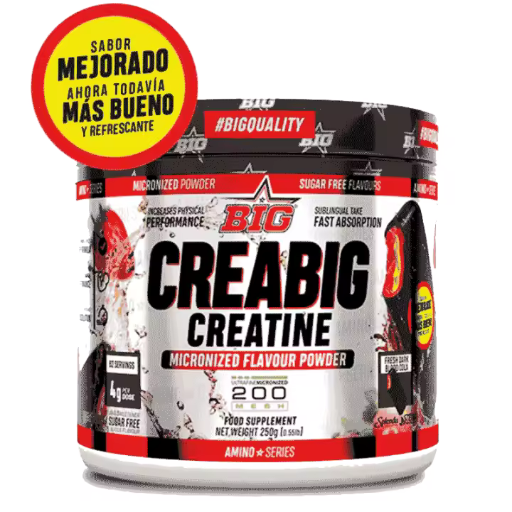 Creabig 200 Mesh Big - Creatina Monohidrato Micronizada 250gr - Sabores Fresh Rocket y Fresh Dark Blood - 1