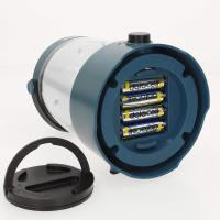 Aktive - Lámpara LED recargable 400 lm, 3 modos luz ajustables, asa y colgador, resistente al agua IP44, ideal para camping y exteriores, doble alimentación con power bank USB, batería recargable o 4 pilas AA, alcance 10 m, luz clara y uniforme - details 6