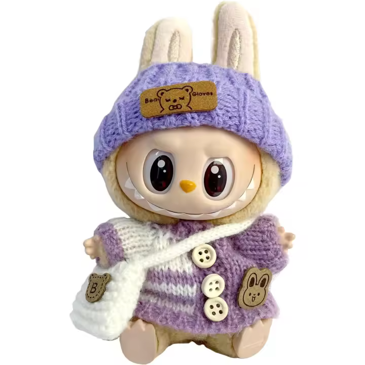 Conjunto de ropa Labubu: precioso conjunto de crochet artesanal para muñeca de 17 cm, elegantes accesorios Labubu para muñeca, conjunto premium Labubu con accesorios - 1