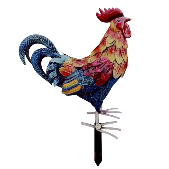 Estatua Realista De Pollo De Metal Para Jardín Pato Animal Estacas Esculturas Decorativas Para El Hogar Y Patio Trasero - 1