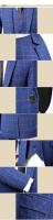 Traje Italiano Elegante Para Hombre Con Chaleco Y Pantalones Talla M-5XL Estilo Business Casual Formal Plaid Polyester Y Viscosa - details 8