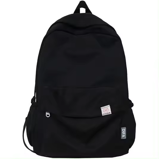 Mochilas escolares estéticas para adolescentes, mochilas impermeables de color sólido, mochilas casuales para mujer, mochilas para el día a día, mochilas para la vuelta al cole, color negro - 1