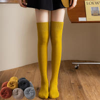 Medias Largas De Invierno Para Mujer Calientes Y Gruesas Medias Altas Terciadas Moda JK Lolita Colores Sólidos Talla Única - details 27