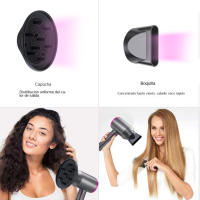 Protector de pelo iónico profesional 3 temperaturas | Antiencrespamiento 200M ions/cm³ | Portátil plegable 2000W | 2 Boquillas magnéticas | Certificado CE, Garantía 5 años - details 3