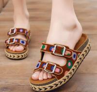 Sunsea Sandalia Bio Con Dos Hebillas Regulables Y Plataforma Esparto para Mujer en Beige - details 0