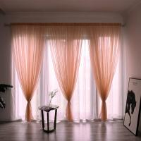 Cortina De Tules Sólida Y Transparente 100x200cm Para Sala De Estar Y Dormitorio Panel De Cortina Exterior Moderno Sin Doble Capa Ni Aislamiento Solar - details 8