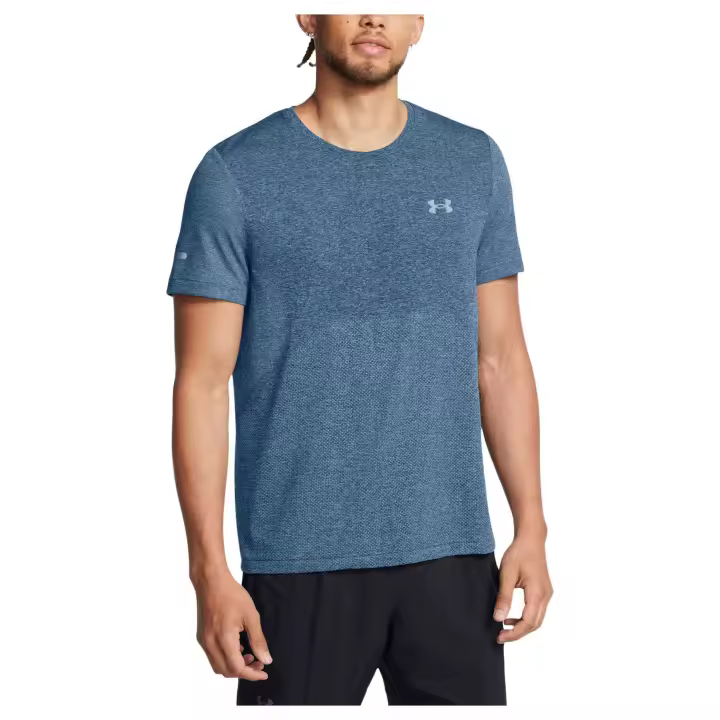 Camiseta de Manga Corta Under Armour Seamless Stride para hombre en color azul - 1