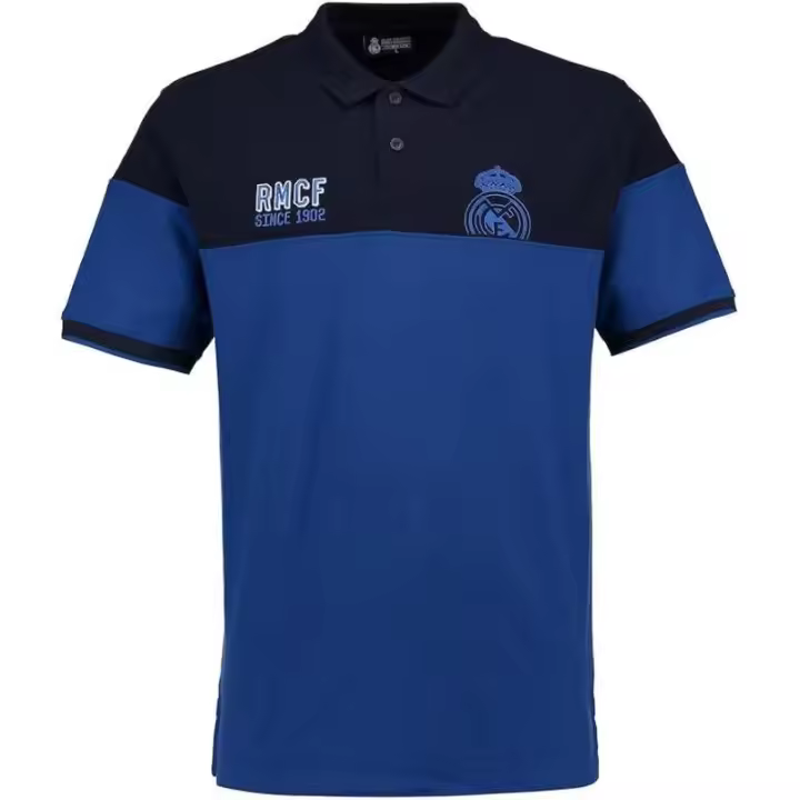 Camiseta Polo Negra y Azul para Adultos con Logo de Equipo de Fútbol – Estilo Deportivo Moderno – Comodidad, Versatilidad y Orgullo Futbolero - 1