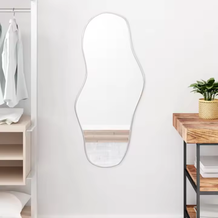 vidaXL Espejo de pared plateado 100x45 cm - 1