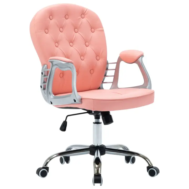 Silla de Oficina giratoria de cuero syntético Rosa - 1