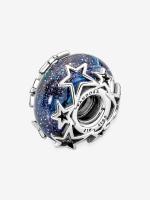 Pandora - Charm de Murano with Galaxia Azul y Estrella - Plata de Lei - details 1