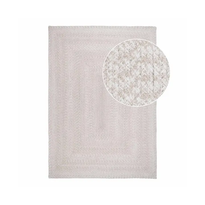 Alfombra Rectangular Menorca, PET, Beige, 200x140x1 cm - 1