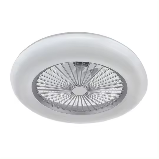 IluminaShop - Ventilador de Techo LED 48W Plata DC 3600LM Ultra Silencioso con Mando a Distancia - 1