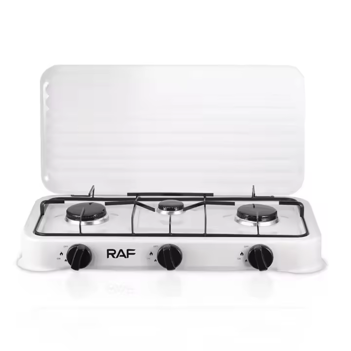 cocina de gas RAF 3 quemadores Parrilla Tapa protectora - 1
