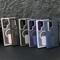 Funda De Teléfono Magnética De Lujo Mate Y Transparente Para Samsung Galaxy S24 S23 Ultra plus Compatible Con Magsafe Carga Inalámbrica Soporte Trasero Resistente a Arañazos Y Huellas Con Soporte Y Almohadilla Antideslizante - details 1