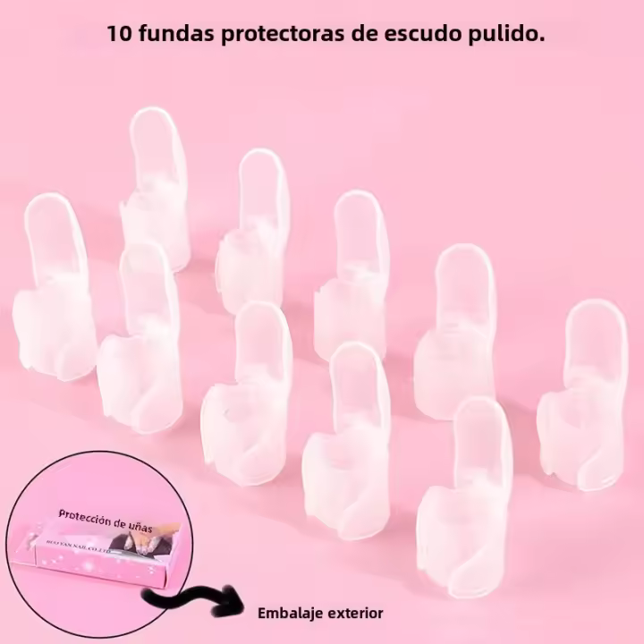 10Pcs/Set Protección Para Dedos De Manicura Transparente Cubierta Protectora Para Esmalte De Uñas Herramientas De Arte De Uñas DIY - 1