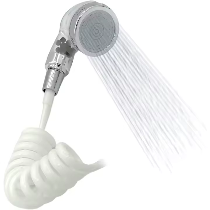 Grifo Flexible Pulverizador | Ducha Difusor Piedras | Extensible 33 y 110 Cm | Blanco - 1