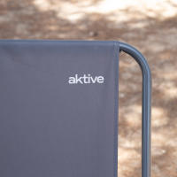 Aktive - Silla plegable camping, color gris, 45x45x90 cm, incorpora topes antivuelco, soporta un peso máx. de 110 kg, estructura acero, tejido poliéster, reposabrazos plástico, sillas plegables de camping, - details 6