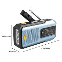 Radio De Mano Con Energía Solar Emergencia AM/FM/NOAA Linterna LED De Lectura SOS Alarme 2000mAh Recargable Portátil - details 16