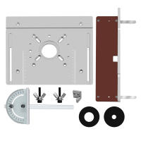Placa De Inserto Para Mesa De Router De Aluminio Con Herramienta De Encaje Deslizante Y Regla De Ángulo Para Mecanizado De Madera Kit De Guía Para Carpintero - details 7