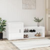 vidaXL Mueble Zapatero Madera Contrachapada Armario Pasillo Entrada Color Blanco,  Gris hormigón,  Gris sonoma - details 1