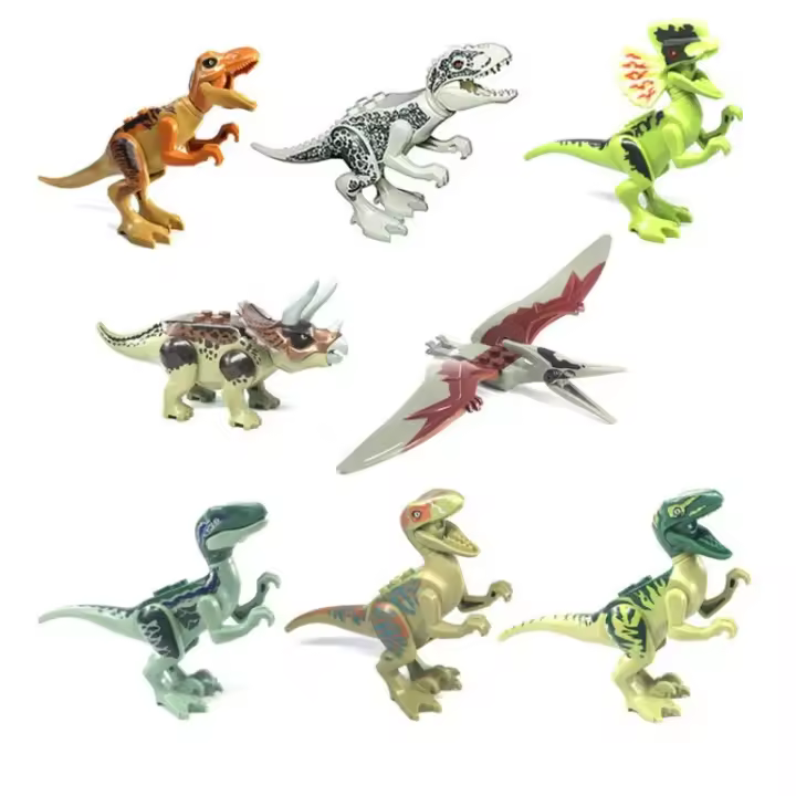 Bloques De Construcción DIY T-Rex Triceratops Velociraptor Pterosaur Dragon Crestado Juguete Para Niños Regalos Material ABS Tamaño Pequeño Compatible Con Lego - 1