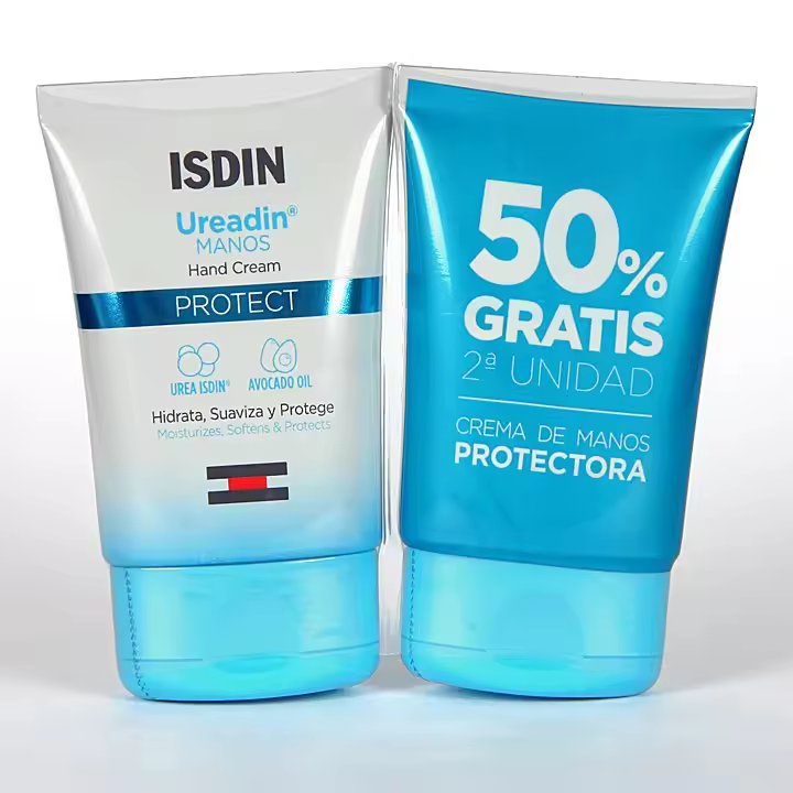 ISDIN duplo ureadin manos Hidrata, suaviza y protege. 2x50ml - 1