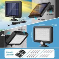 Lámpara solar LED de pared con sensor de Movimiento para Jardín-56 LED - 12 W-Resistant to Agua-Color Negro - details 0