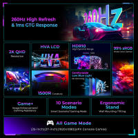 Titan Army Monitor Gaming Curvo 32 Pulgadas C32C1S, 260Hz, QHD 2K 2560 * 1440, 1ms GTG, 124% sRGB, 1500R VA Sin Marco, G-Sync & FreeSync, HDR 400, VESA, HDMI 2.1, DP 1.4, Windows Mac PC, For FPS MOBA RPG RTS Gaming, Office - details 1