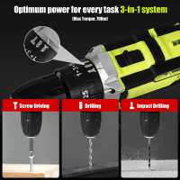 28V Destornillador inalámbrico de alta potencia, taladro eléctrico recargable, batería de litio, velocidad de 1350rpm, herramientas multifuncionales, taladro de impacto,Juego de 24 piezas,48 Torsión - details 2