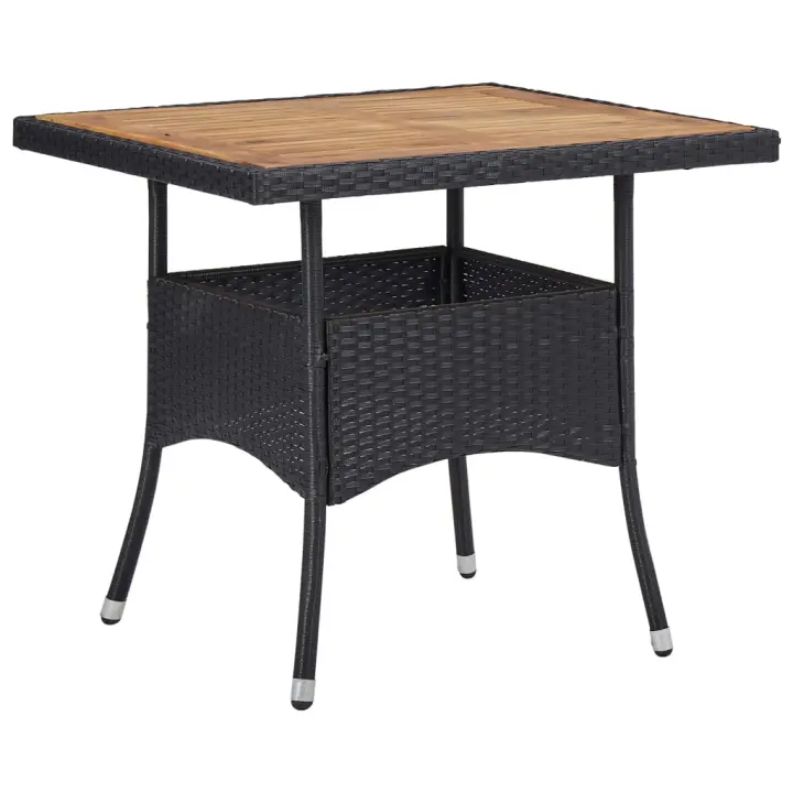 Mesa de Madera de Acacia Negro - 1