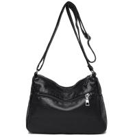 Bolso Bandolera Negro Con Correa Ajustable Y Compartimento Con Cierre De Cremallera Para Viajes Bolso De Hombro Para Mujer - details 1