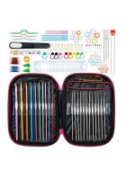 Kit De Crochet KOVEEN Con 100 Piezas Tamaños Variados Aleación De Aluminio Agujas De Tejer Acero Inoxidable Fundas De Cuero Herramientas De Tejer - details 4