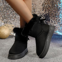 Botas De Nieve Elegantes Con Lazo Y Punta Redonda Para Mujer Invierno Confortables Antideslizantes Suaves De Velours Calientes Botines De Tacón Medio Calf High - details 6