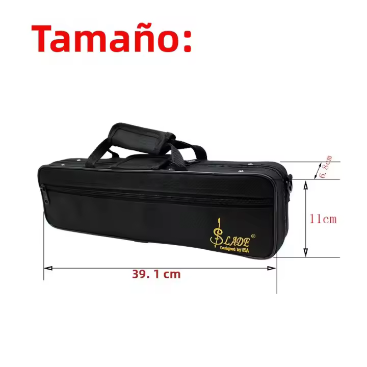 FLUTE DE PLATA SLADE 16 AGujeros LLave C En Cupro-níquel Para Conciertos Y Performance Con Estuche Llave De Engranaje Y Paño De Limpieza - 1