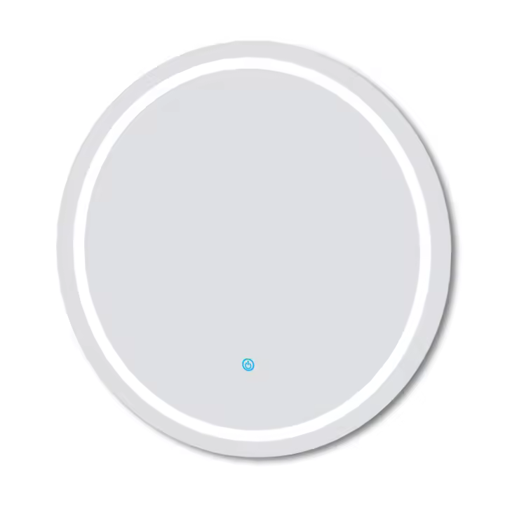 Aica Espejo de baño LED redondo 60cm,antivaho,interruptor táctil - 1