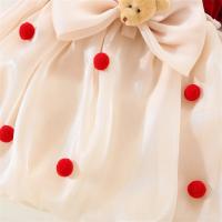 Vestido De Princesa Para Bebé Niña Con Panel Tejido Y Bolita De Lana Twilight Nube Bow Manga Corta Estilo Diario Preppy - details 8