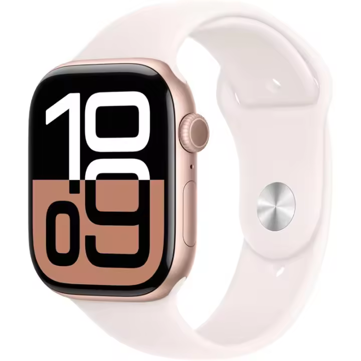 Apple Watch Series 10 GPS 46mm Caja de aluminio en oro rosa y correa deportiva rosa rubor Talla M/L - 1