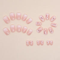 Juego De Uñas Postizas Presionables 24Pc Set Flores Blancas Gradient Suave Gradiente Uñas Postizas Blancas Adecuado Para Oficina Y Fiestas ABS - details 1