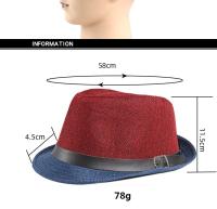 Sombrero De Jazz Patchwork Para Hombres Y Mujeres Moda Primavera Y Verano Fedoras Decorativas Para Adultos Fiesta Formal Polyester - details 1