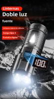 Linterna LED Multifuncional COB Con Iluminación Lateral Para Camping Recargable Por USB Pantalla Inteligente Y Luz De Emergencia - details 0