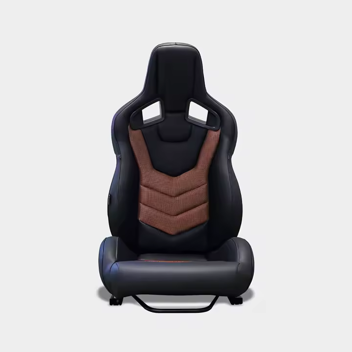 M MODAUTO Asiento Deportivo SimRacing y Coche, Semibaquet SimPro para Vehículo y Cockpit de Simulación, Cuero y Alcantara PU con Respaldo PVC (N1215U-ROJO) - 1