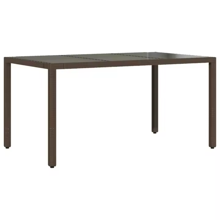 Mesa de Jardín de superficie De Vidrio Rojo 150x90x75cm - 1