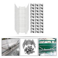 100 Pcs Clip De Jaula Verde Para Invernadero Acero Inoxidable Clip De Resorte De Hoja Para Fijar Paneles De Cordón Verde - details 1