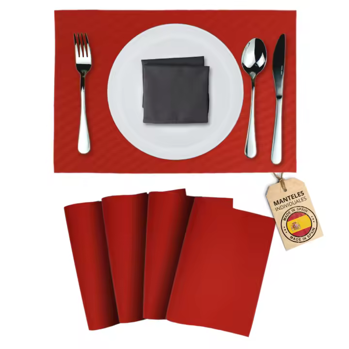 Mondiroso. Pack de 4 Manteles Individuales Mesa Lavables. Salvamanteles Individuales Antideslizantes en Varios Colores. Mantel Individual para Mesa de Comedor y Cocina. - 1
