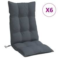 vidaXL Cojines de silla con respaldo alto 6 uds tela Oxford Color Antracita,  Azul claro,  Rojo y mas Cojín Decorativo de Asiento Cojines de muebles de salon - details 10