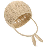 Cesta De Paja Tejida En Forma De Conejo Para Regalos Cesta De Almacenamiento Decorativa Pequeña Con Cordón De Papel Soporte Para Dulces - details 1