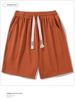 Shorts Deportivos Para Hombre Verano Malla Helada Secado Rápido Estilo Waffle Con Cordón Pantalones Cuatro Cuartos Moda - details 15