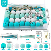Nuevos 60Pcs/Lote Ganchos De Llave De Cuero Con Borlas De Silicona Y Abalorios Redondos Hexagonales Para Fabricación De Joyas Accesorios Para Pulseras Y Llaveros DIY - details 9