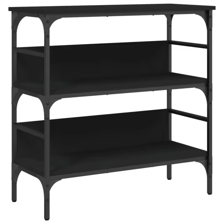 vidaXL Mesa consola madera de ingeniería 75x32x75 cm Negro, Roble Sonoma, Roble ahumado Mesa de sofá Mesa de Entrada para Salón Consola de Entrada Mueble Recibidor Mesita Mesa auxiliar Salon - 1
